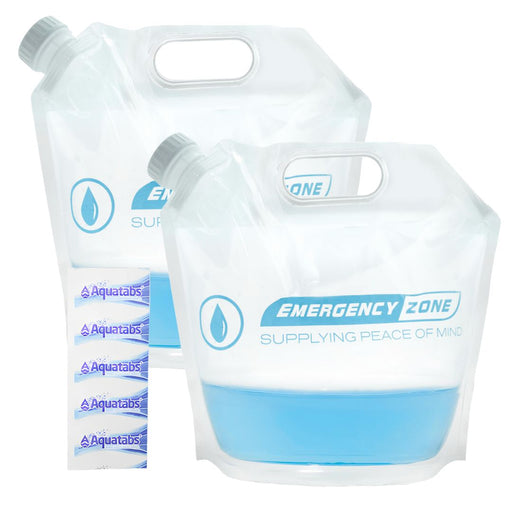 4 Liter / 1 Gallon Water Pouch with Water Treatment Tablets