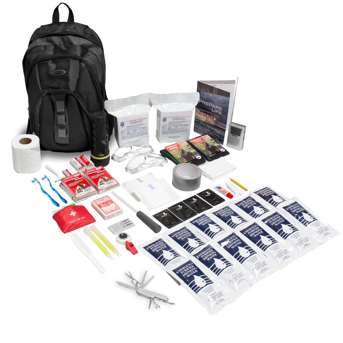 The Essentials Complete 72-Hour Kit - 2 Person: Black or Red